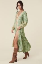 Ina Splice Printed Button Up Maxi Gown Dress - Image 5