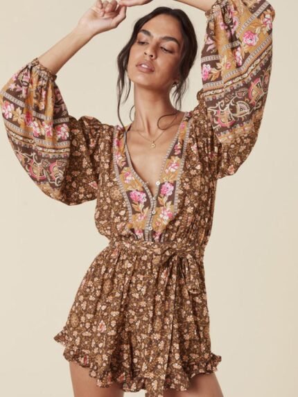 Ina V-neck Belted Jumpsuit