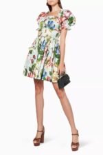 Ivy Printed Shirred Bodice Flare Mini Dress - Image 2