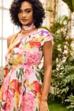 Jacqueline One Shoulder Floral Printed Maxi Dress - Image 6