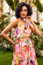 Jacqueline One Shoulder Floral Printed Maxi Dress - Image 5