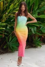 Jean Rainbow Sequins Tube Maxi Dress - Image 3