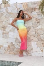 Jean Rainbow Sequins Tube Maxi Dress - Image 6