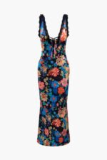 Jill Printed V-neck Lace Maxi Dress - Image 6