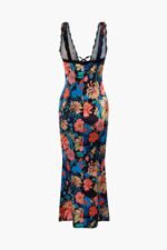 Jill Printed V-neck Lace Maxi Dress - Image 7