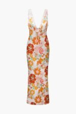 Jill Printed V-neck Lace Maxi Dress - Image 12