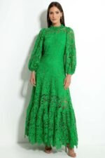 Joa Embroidered Lace Trimmed Flare Maxi Dress - Image 7