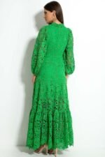 Joa Embroidered Lace Trimmed Flare Maxi Dress - Image 9