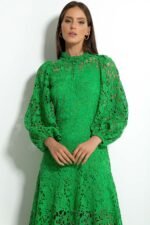 Joa Embroidered Lace Trimmed Flare Maxi Dress - Image 8