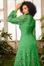 Joa Embroidered Lace Trimmed Flare Maxi Dress - Image 6