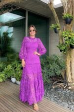 Joa Embroidered Lace Trimmed Flare Maxi Dress - Image 15