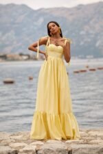 Julian Bow-tie Strap Ruffle Maxi Dress - Image 4