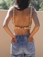 June Crochet Pearl Crop Camisole - Image 5