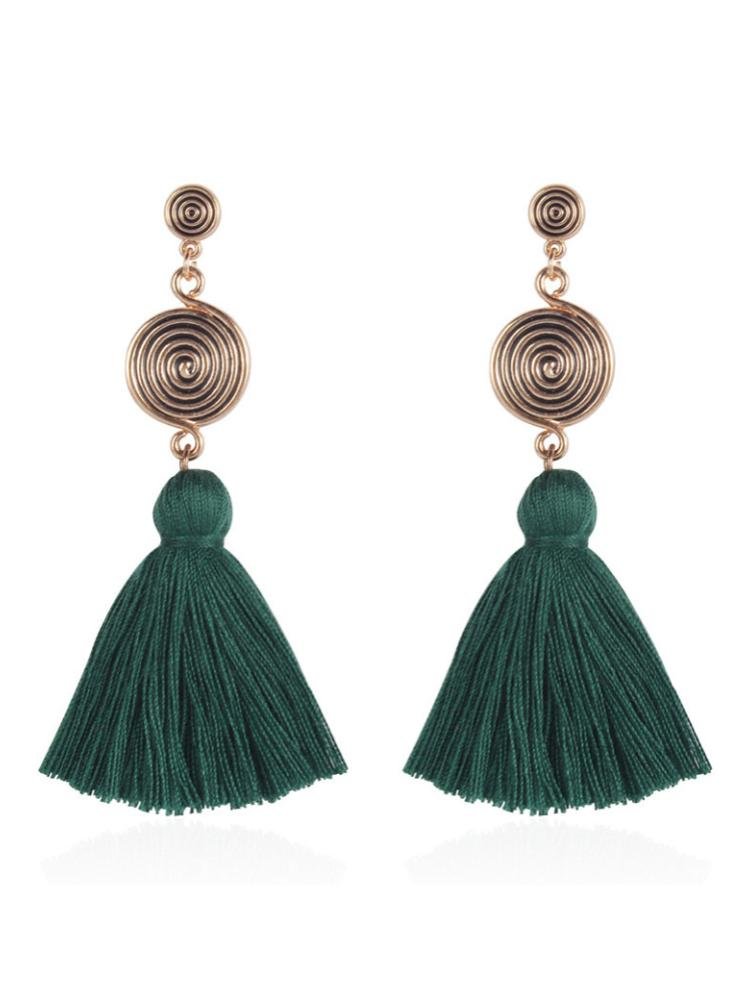 kanna-whirlpool-tassel-earrings-sa0020516163-darkgreen-sunfere-143223 Kanna Whirlpool Tassel Earrings - Image 1
