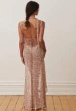 Kay Printed Backless Slit Sheer Maxi Dress - Image 4