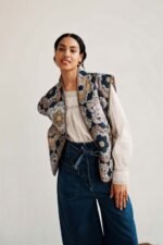 Kaylani Floral Printed Convertible Quilted Jacket - Image 2