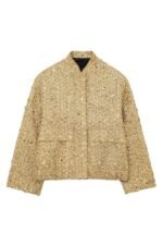 Kimberley Collared Metallic Sequins Jacket - Image 9