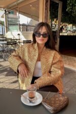 Kimberley Collared Metallic Sequins Jacket - Image 2