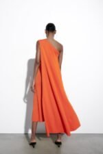 Laura One-shoulder Cape Knit Midi Dress - Image 5