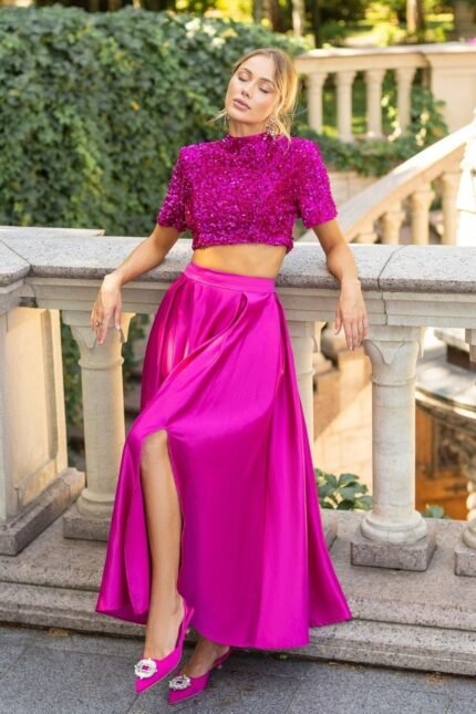 Leia Bow-tie Sequins Slit Set