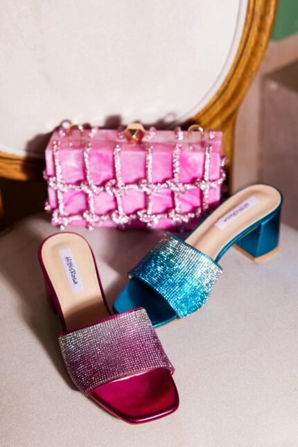 Lilly Gradient Diamante Mules