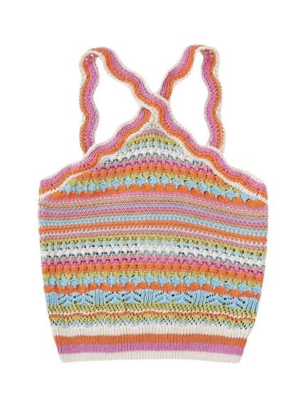 Livia Striped Halter Knit Top