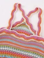 Livia Striped Halter Knit Top - Image 3