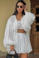 Lola Textured Chiffon Three-pieces Set - Image 7