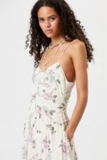 Lorna Printed Embroidered Flare Slip Maxi Dress - Image 2