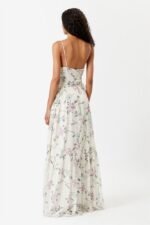 Lorna Printed Embroidered Flare Slip Maxi Dress - Image 3