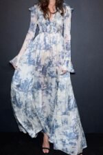 Lucile Printed Ruffle Flare Chiffon Maxi Dress - Image 2