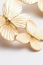 Metal Butterfly Drop Earrings - Image 6