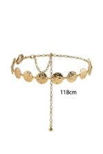 Metal Round Decor Waist Chain Belt - Image 7