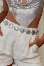 Metal Round Decor Waist Chain Belt - Image 9