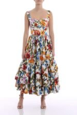 Morgan Floral Printed Tiered Midi Dress