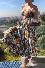 Morgan Floral Printed Tiered Midi Dress - Image 7