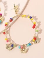 Myra Rainbow Beaded Butterfly Hoop Earrings - Image 4