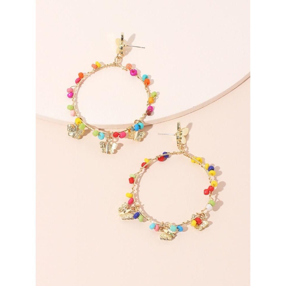 myra-rainbow-beaded-butterfly-hoop-earrings-sa0020516131-multi-sunfere-599695 Myra Rainbow Beaded Butterfly Hoop Earrings - Image 1