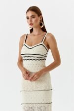 Nan Contrast Crochet Maxi Slip Dress - Image 5