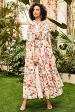 Nola Round Neck Cape Sleeves Maxi Dress - Image 2