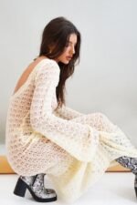 Regina Backless Crochet Maxi Dress - Image 6