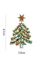 Rhinestone Christmas Tree Drop Earrings - Image 4