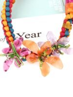Riva Acrylic Flower Weave Necklace - Image 6