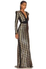 Rosalie Sequins Houndstooth Maxi Dress - Image 2
