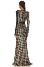 Rosalie Sequins Houndstooth Maxi Dress - Image 3