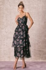 Sabrina Floral Tiered Slit Midi Dress - Image 6