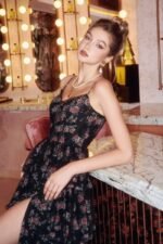 Sabrina Floral Tiered Slit Midi Dress - Image 4