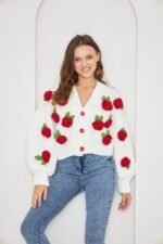 Selena Rose Knit Sweater Cardigan - Image 2