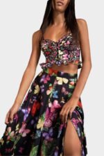Trina Butterfly Printed High Slit Set - Image 5