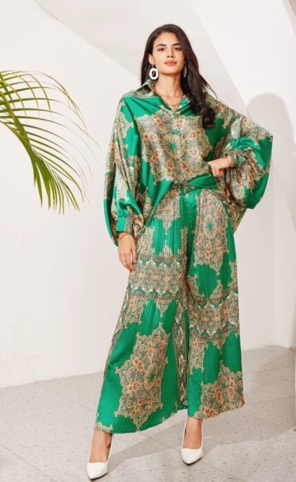 Ursula Printed Flare Satin Set